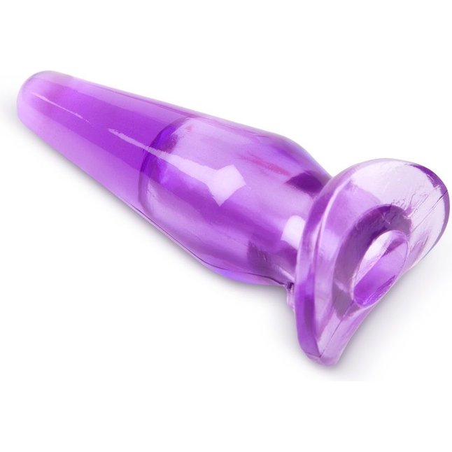 Фиолетовая анальная пробка - 8 см. Фотография 3.