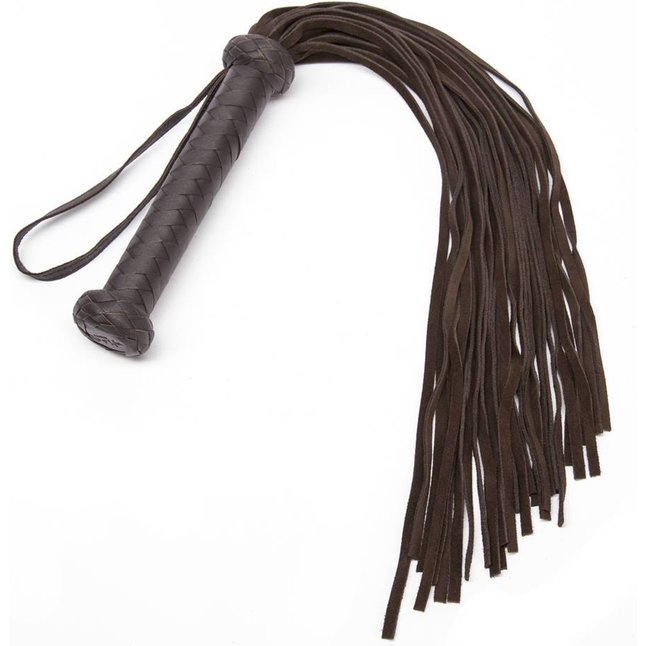 Коричневая кожаная плеть Brown Leather Flogger - 66 см. Фотография 2.