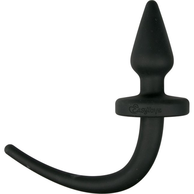 Черная пробка-конус Dog Tail Plug с хвостом - Fetish Collection
