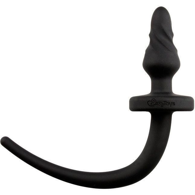 Чёрный витой анальный плаг Dog Tail Plug с хвостом - Fetish Collection