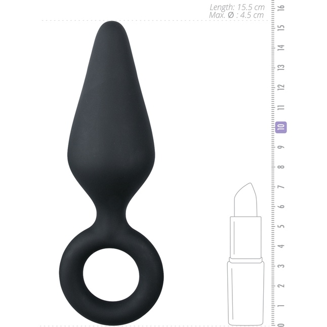 Черная анальная пробка Pointy Plug - 15,5 см - Anal Collection. Фотография 4.