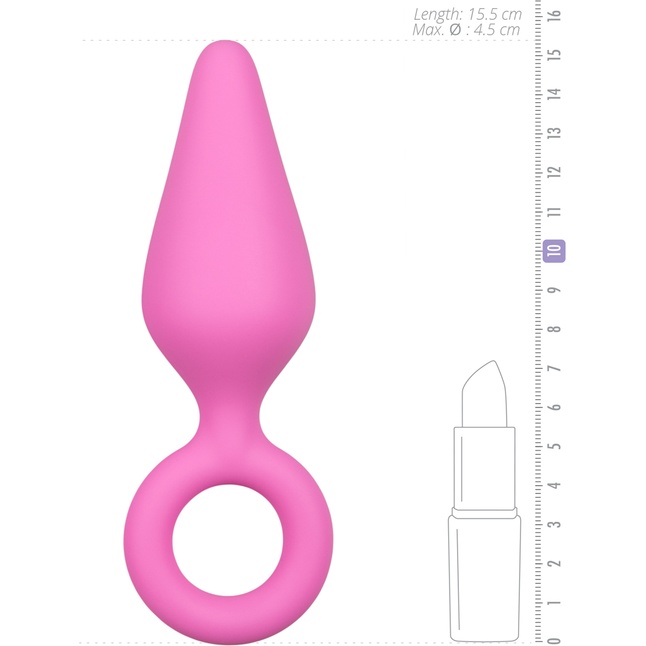 Розовая анальная пробка Pointy Plug - 15,5 см - Anal Collection. Фотография 4.