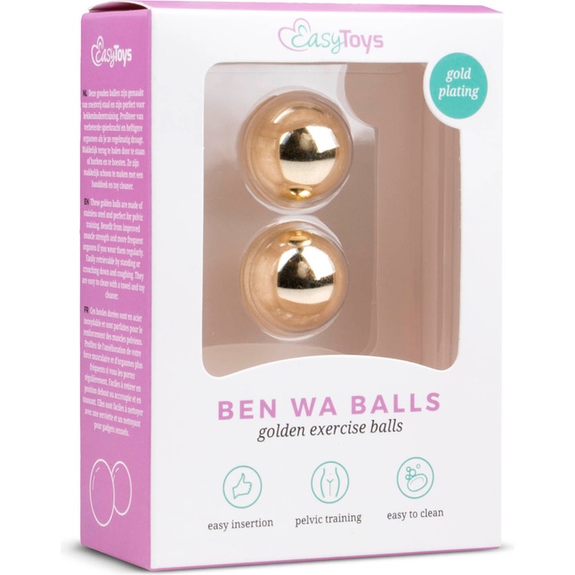 Золотистые вагинальные шарики без сцепки Ben Wa Balls - Geisha Collection. Фотография 2.