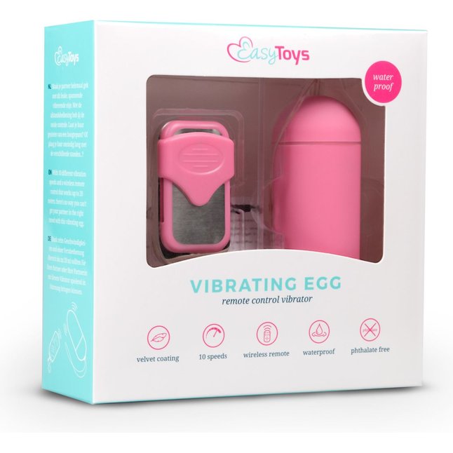 Розовое виброяйцо Easytoys Vibration Egg с пультом ДУ - Mini Vibe Collection. Фотография 2.
