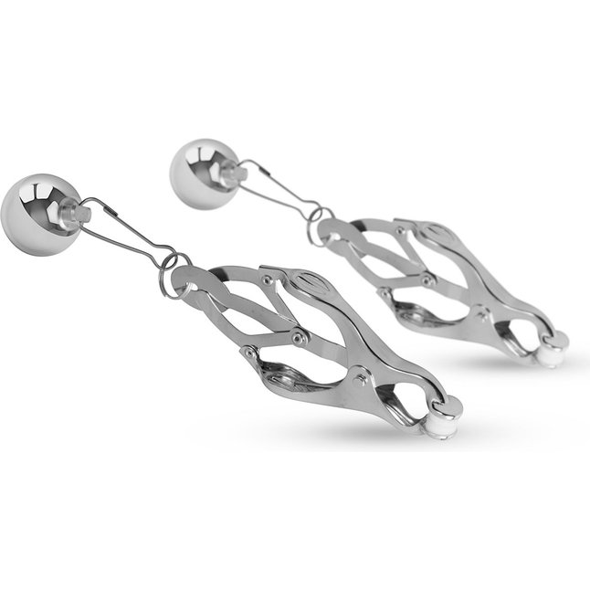 Зажимы на соски Easytoys TJapanese Clover Clamps With Weights - Fetish Collection