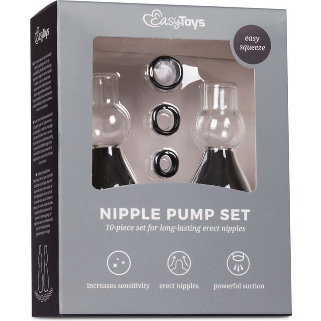 Черные вакуумные стимуляторы для сосков Nipple Pump Set - Fetish Collection. Фотография 3.