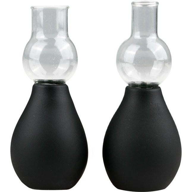 Черные вакуумные стимуляторы для сосков Nipple Pump Set - Fetish Collection