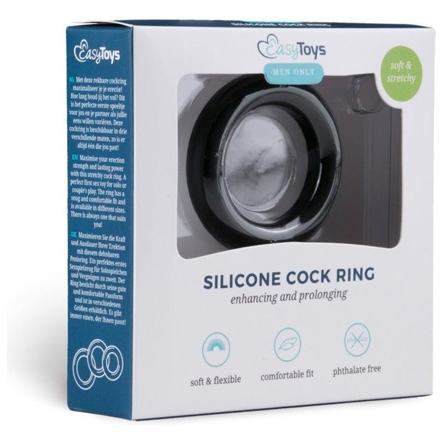 Черное эрекционное кольцо Silicone Cock Ring Small - Men Only. Фотография 2.