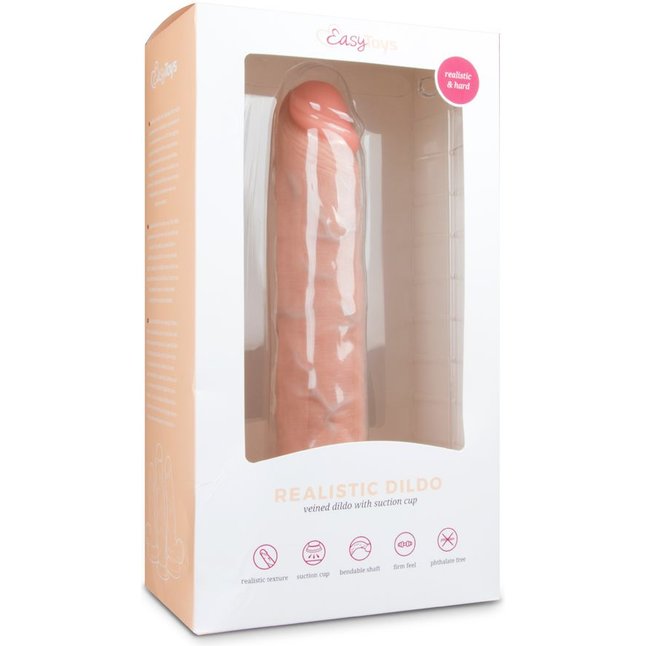 Телесный фаллоимитатор Realistic Dildo - 28,5 см - Dildo Collection. Фотография 3.