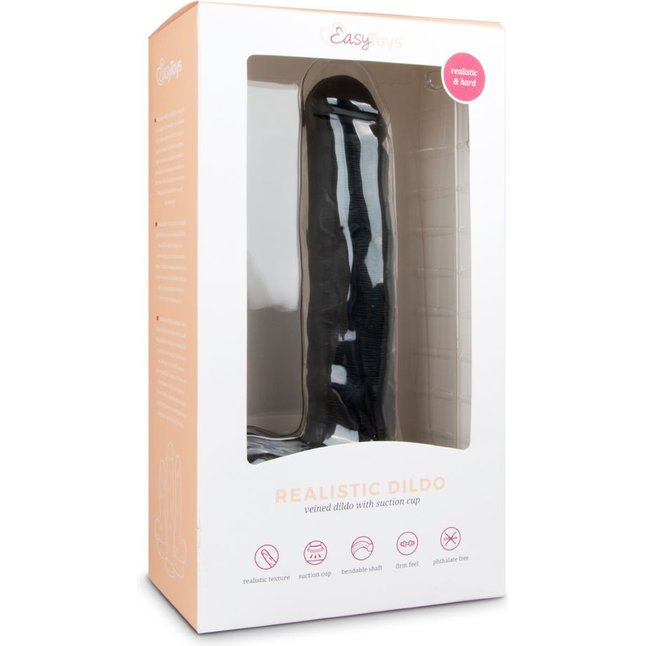 Черный фаллоимитатор Realistic Dildo - 29,5 см - Dildo Collection. Фотография 3.