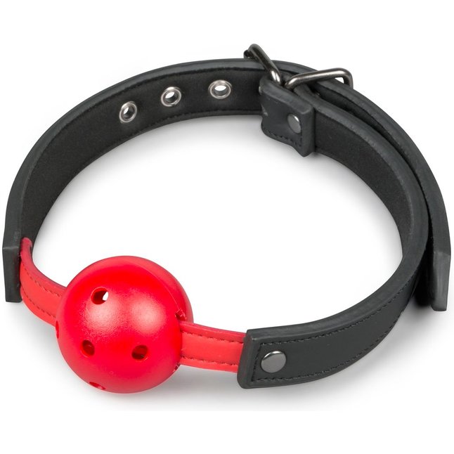 Красный кляп-шар Easytoys Ball Gag With PVC Ball - Fetish Collection