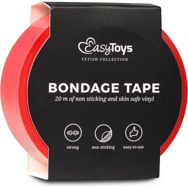 Красная лента для бондажа Easytoys Bondage Tape - 20 м - Fetish Collection. Фотография 3.