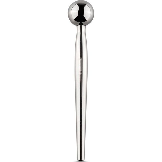 Серебристый уретральный стимулятор Sinner Metal Solid Penis Plug with Ball - 9,5 см - Sinner Gear Unbendable