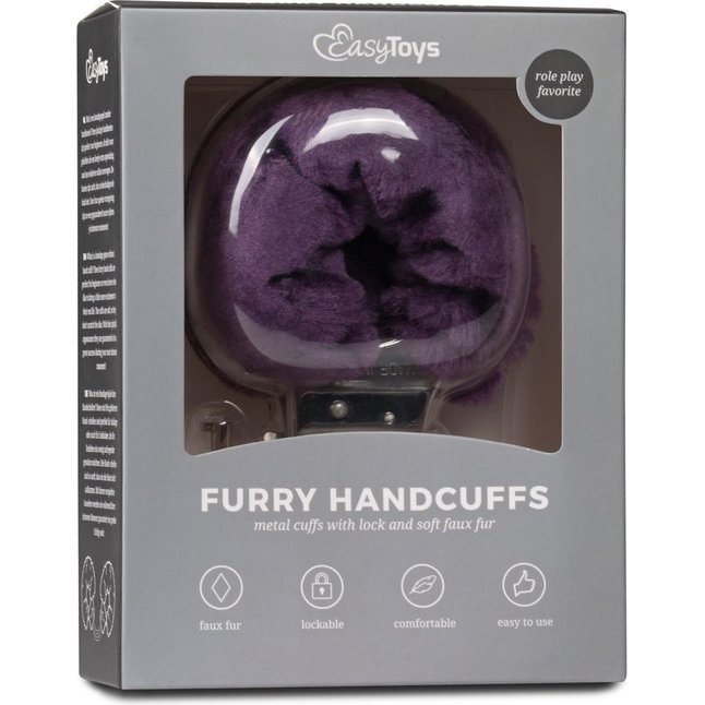 Наручники с фиолетовым мехом Furry Handcuffs - Fetish Collection. Фотография 2.