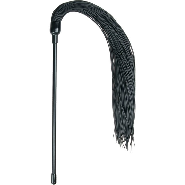 Плеть с черными силиконовыми хвостами Black Silicone Tickler - 45 см - Fetish Collection