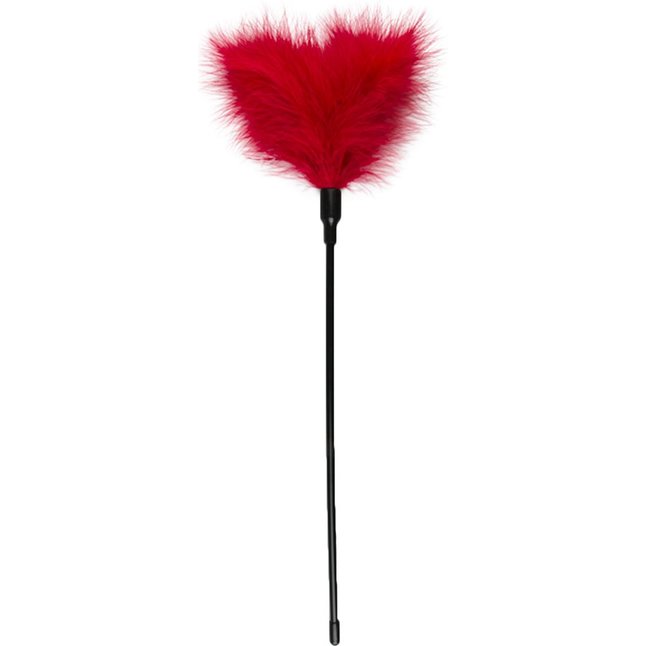 Стек-щекоталка Feather Tickler с красными перьями - 44 см - Fetish Collection