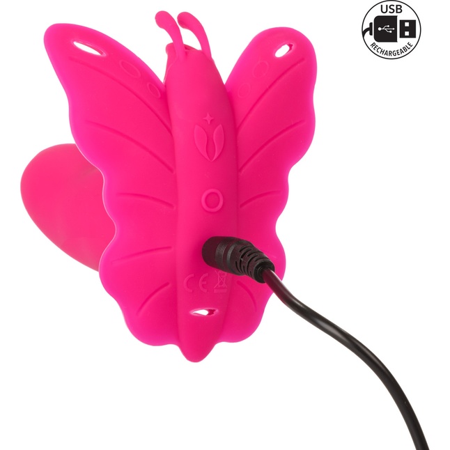 Розовая вибробабочка на ремешках Silicone Remote Venus Penis - Venus Butterfly. Фотография 6.