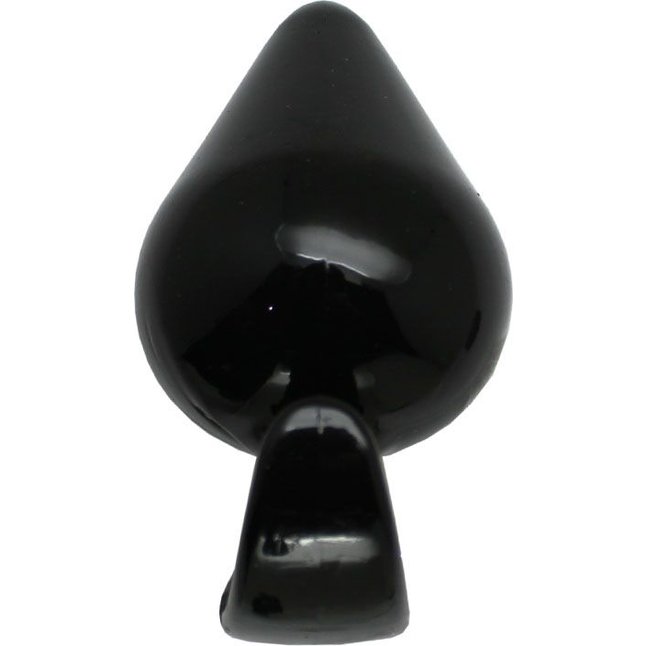 Черная коническая анальная пробка с ограничителем - 11 см. Фотография 2.