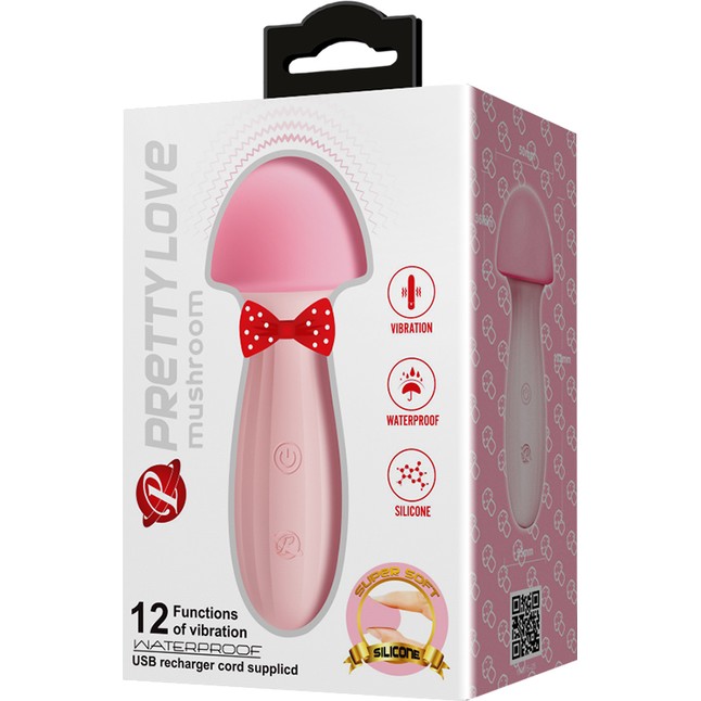 Грибовидный вибратор с нежной шляпкой Mushroom - Pretty Love. Фотография 7.