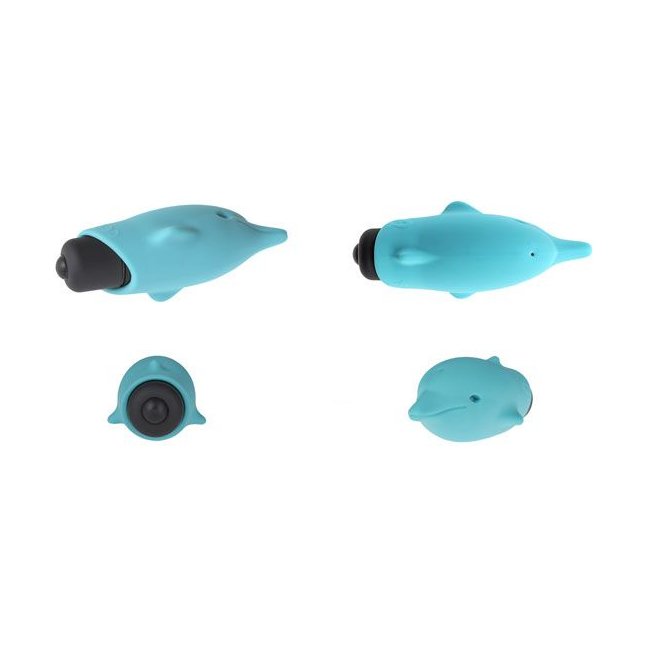 Голубой вибростимулятор-дельфин Lastic Pocket Dolphin - 7,5 см. Фотография 5.