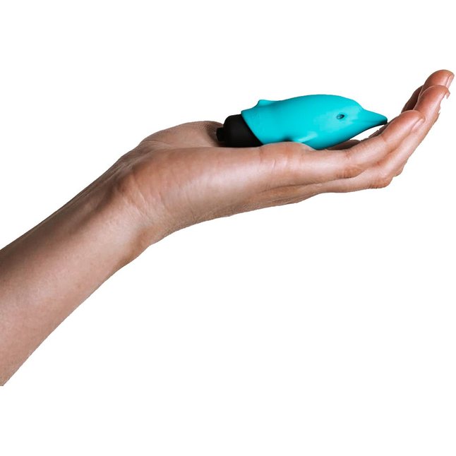 Голубой вибростимулятор-дельфин Lastic Pocket Dolphin - 7,5 см. Фотография 7.