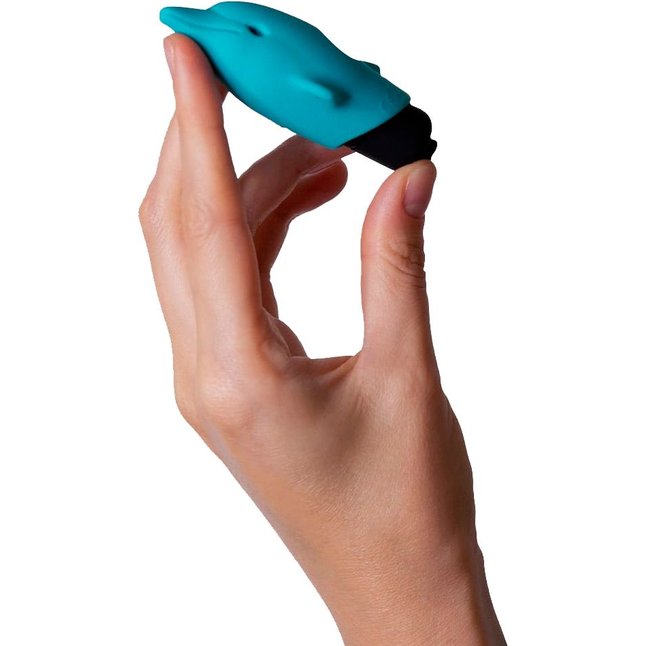 Голубой вибростимулятор-дельфин Lastic Pocket Dolphin - 7,5 см. Фотография 9.