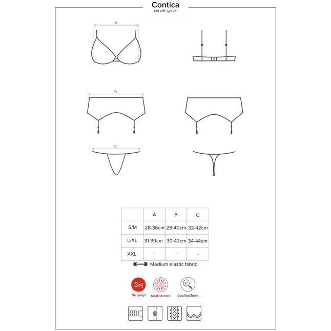Изысканный комплект Contica с поясом для чулок - Sexy. Фотография 3.