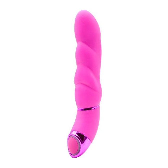 Мощный розовый вибратор Seduce с наплывами на стволе - 12,5 см