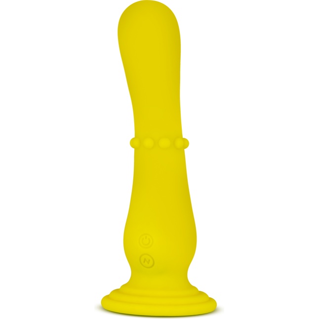 Желтый вибратор на присоске Nude Impressions 04 - 18 см - Nude Impressions