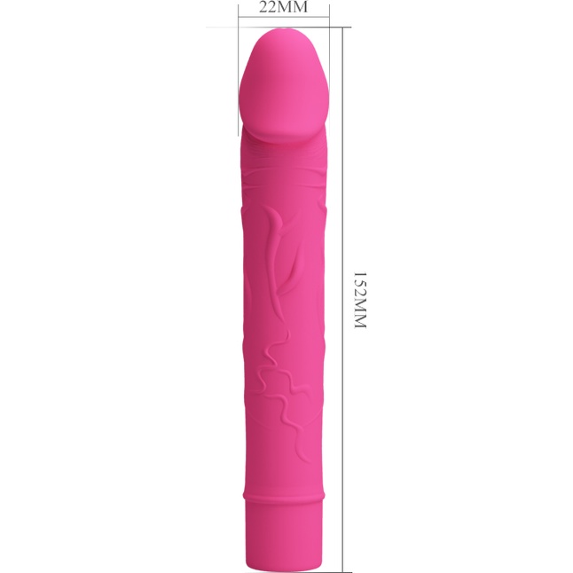 Розовый вибратор Vic с выделенными венками - 15,5 см - Pretty Love. Фотография 4.