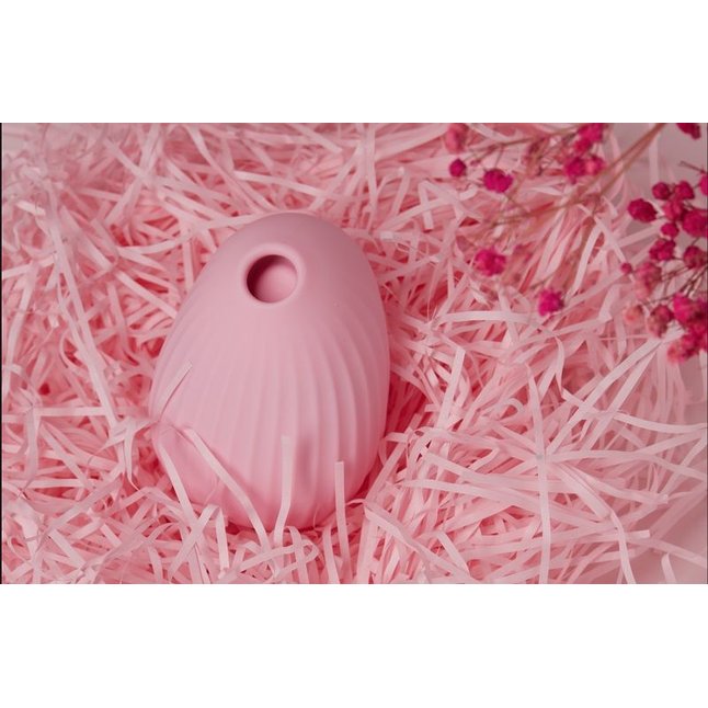 Нежно-розовый вакуум-волновой стимулятор с вибрацией и базой-ночником Cuddly Bird. Фотография 11.