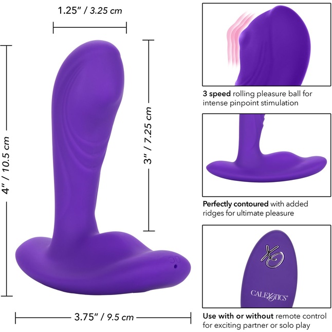 Фиолетовый вибромассажёр простаты Silicone Remote Pinpoint Pleaser. Фотография 9.