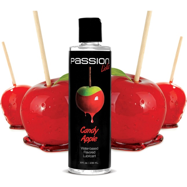 Смазка на водной основе Passion Licks Water Based Flavored Lubricant со вкусом яблока - 236 мл