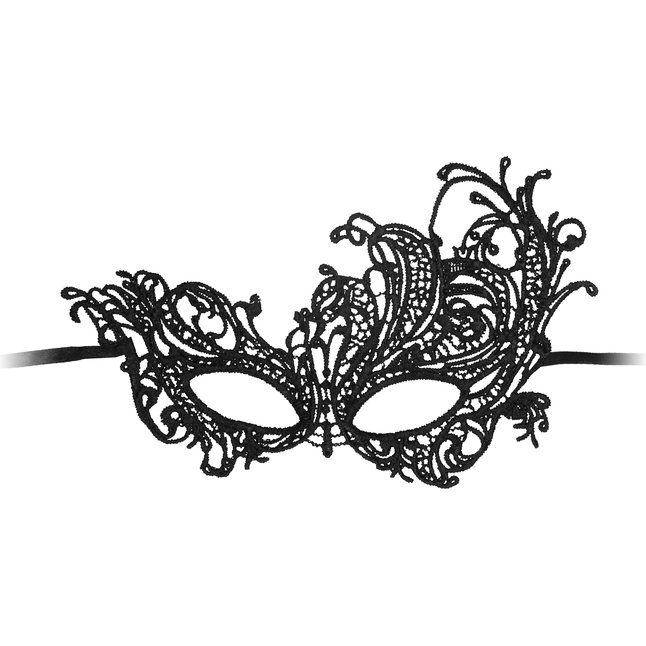 Черная кружевная маска ручной работы Royal Black Lace Mask - Ouch!. Фотография 2.