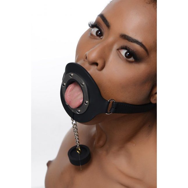 Силиконовый кляп с затычкой Pie Hole Silicone Feeding Gag - Master Series. Фотография 2.