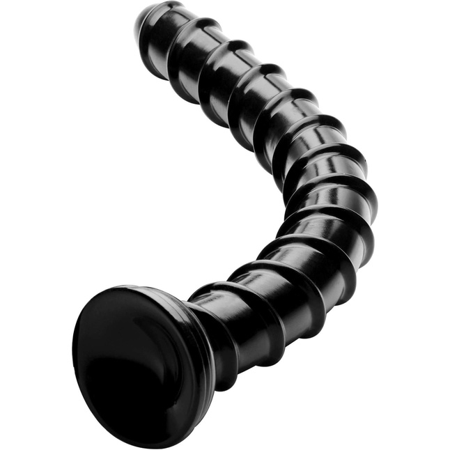 Черный анальный стимулятор-гигант Hosed Ribbed Anal Snake Dildo - 50,8 см - Hosed