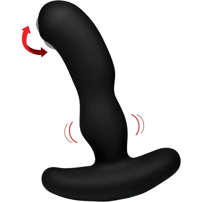 Черный массажер простаты Pro-Digger 7X Silicone Stimulating Beaded P-Spot Vibe - Prostatic Play