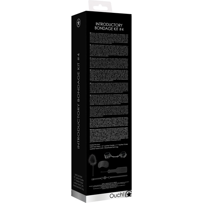 Черный игровой набор БДСМ Introductory Bondage Kit №4 - Ouch!. Фотография 4.