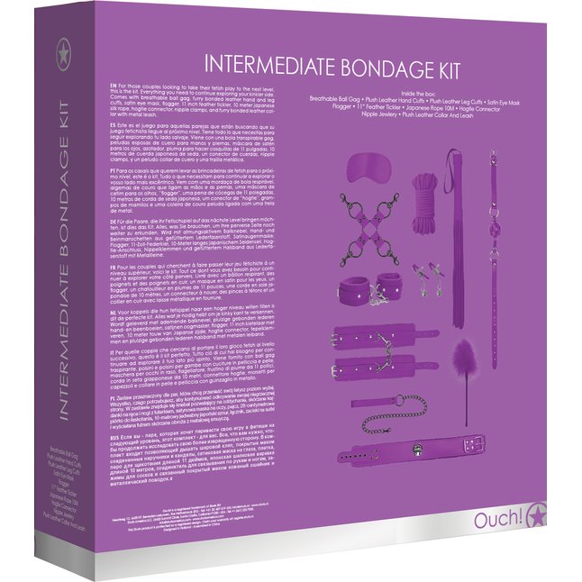 Фиолетовый игровой набор БДСМ Intermediate Bondage Kit - Ouch!. Фотография 4.