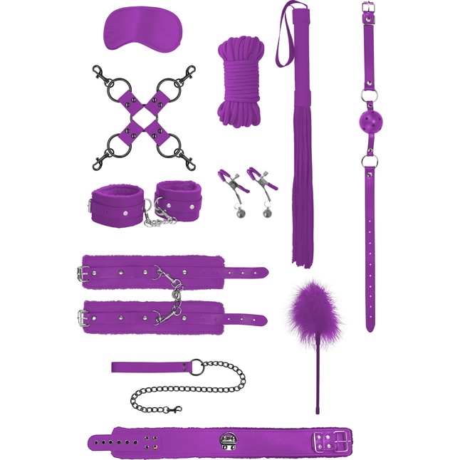 Фиолетовый игровой набор БДСМ Intermediate Bondage Kit - Ouch!