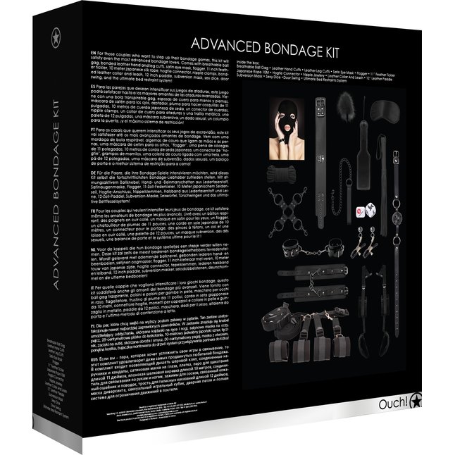 Черный игровой набор БДСМ Advanced Bondage - Ouch!. Фотография 4.
