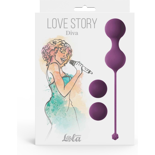 Набор фиолетовых вагинальных шариков Love Story Diva - Love Story. Фотография 5.