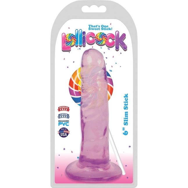 Фиолетовый фаллоимитатор Slim Stick Dildo - 15,2 см. Фотография 2.