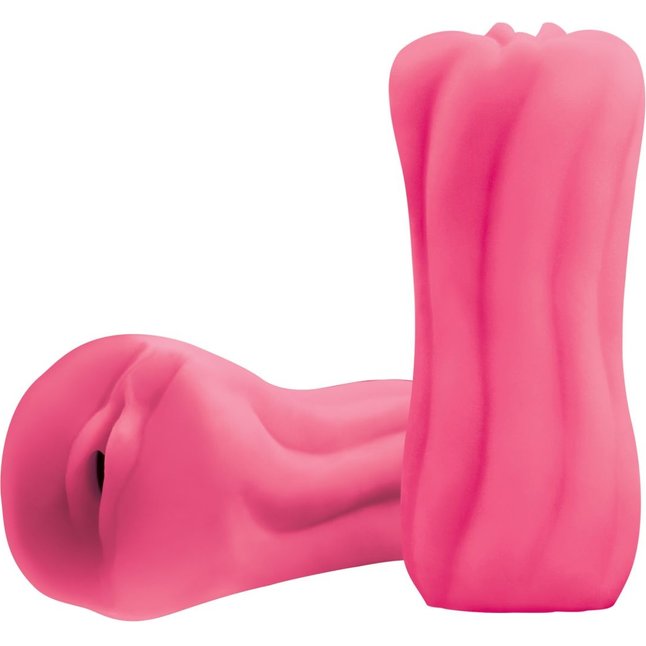 Розовый, светящийся в темноте мастурбатор-вагина из мягкого силикона Yoni - Firefly