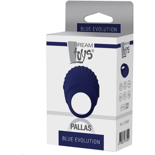 Синее эрекционное виброкольцо PALLAS - Blue Evolution. Фотография 8.