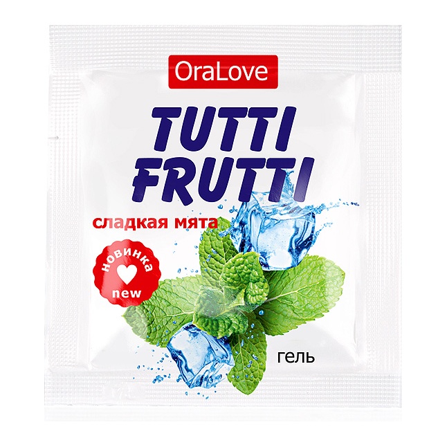 Саше гель-смазки Tutti-frutti со вкусом мяты - 4 гр - Одноразовая упаковка