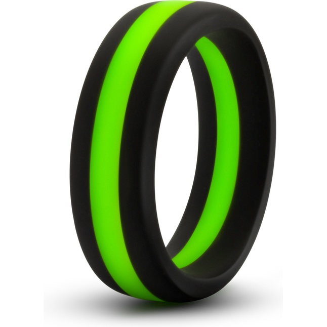 Черно-зеленое эрекционное кольцо Silicone Go Pro Cock Ring - Performance