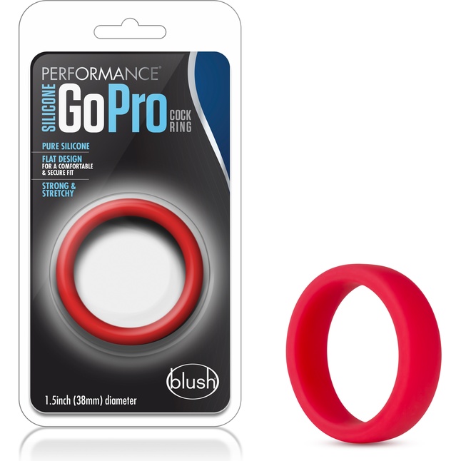 Красное эрекционное кольцо Silicone Go Pro Cock Ring - Performance. Фотография 3.
