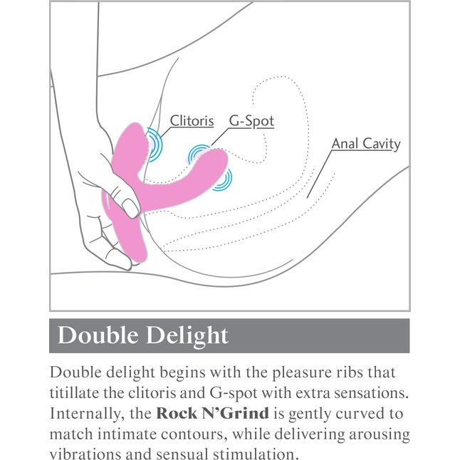 Розовый вибромассажер Rock N Grind с пультом - 17,2 см - 3Some. Фотография 9.