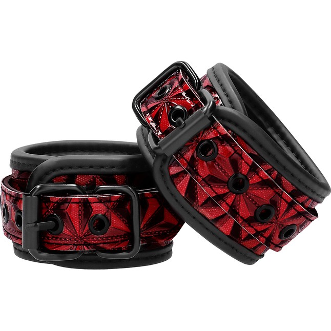 Красно-черные наручники Luxury Hand Cuffs - Ouch!